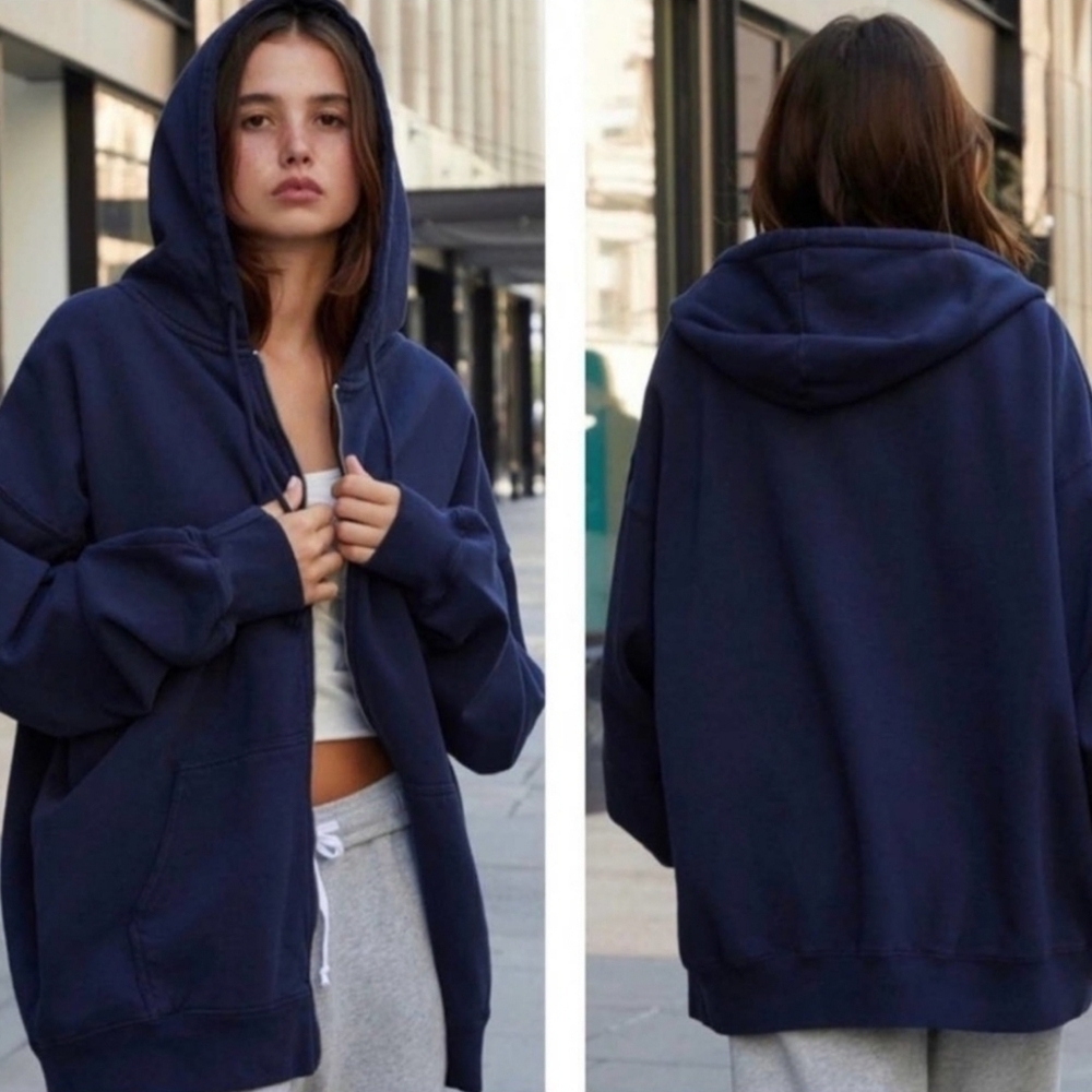 Hill House Blue Hoodie Zip Up Teddy Jacket Size L NWT